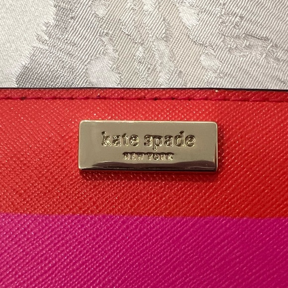Kate Spade Classic Striped Wallet and Card Holder - Red, Pink, White, Black - Picture 5 of 5